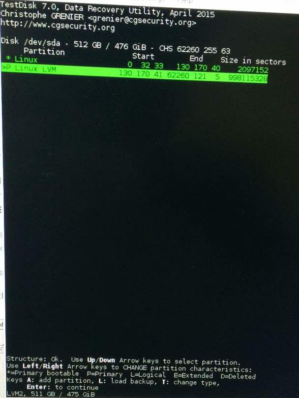 quick testdisk